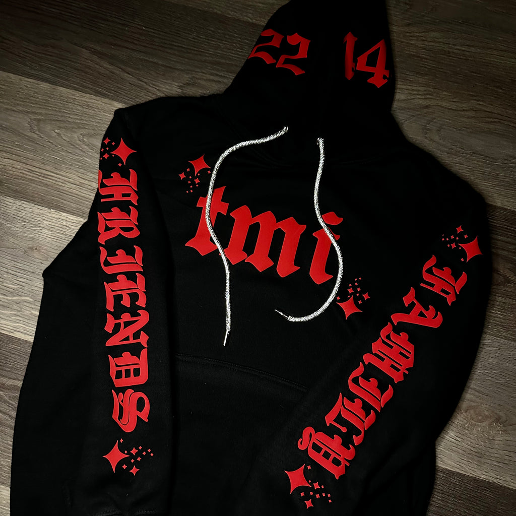 TMI F&F SZN 333 PUFF PRINT HOODIE RED