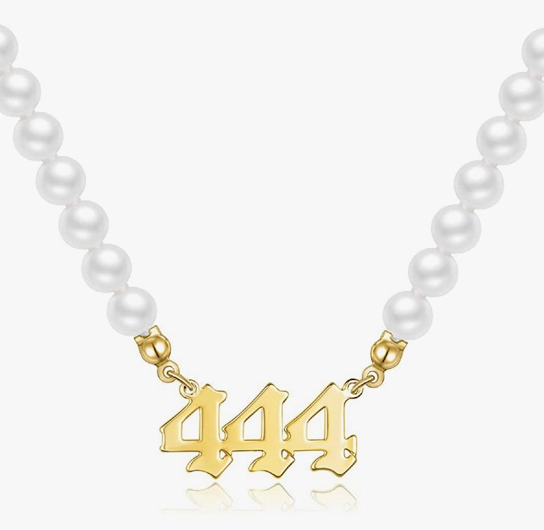 Pearl Angel Number Necklace