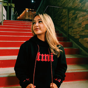 Friends & Family Angel Wing Hoodie Black with Red Reflective