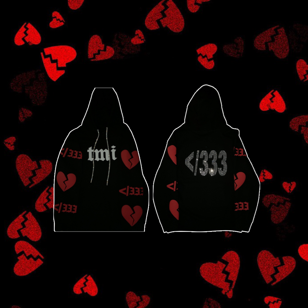 3D Puff Heartbreaker Hoodie Black